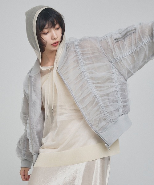 ELLEgirl(エルガール)の「シャーリングシアーMA-1【ELLEgirl/エルガール】(MA-1・レディース・ライトグレー/ブラック/ピンクベージュ・FREE)」の6枚目の写真