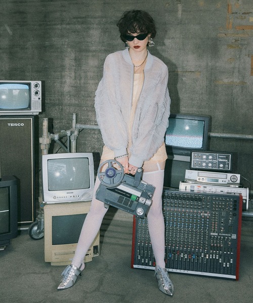 ELLEgirl(エルガール)の「シャーリングシアーMA-1【ELLEgirl/エルガール】(MA-1・レディース・ライトグレー/ブラック/ピンクベージュ・FREE)」の18枚目の写真