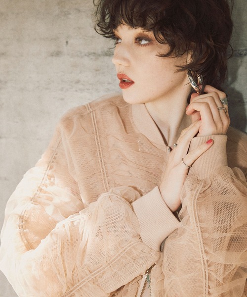 ELLEgirl(エルガール)の「シャーリングシアーMA-1【ELLEgirl/エルガール】(MA-1・レディース・ライトグレー/ブラック/ピンクベージュ・FREE)」の21枚目の写真