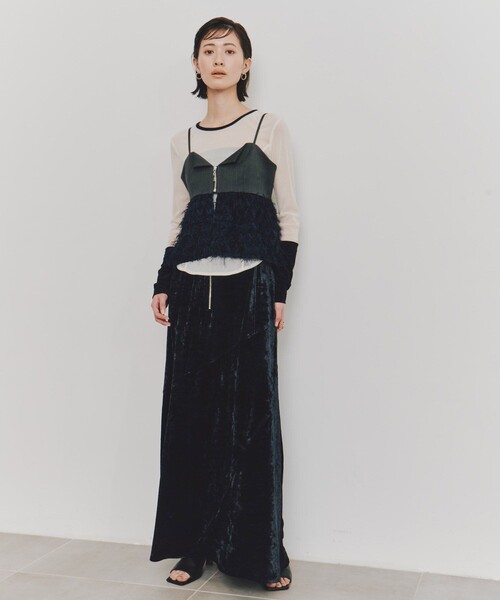 UNITED TOKYO（ユナイテッドトウキョウ）の「【残りわずか！】カットジャガードペプラムビスチェ（その他トップス・レディース・ネイビー/ベージュ・FREE）」の8枚目の写真