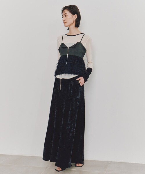 UNITED TOKYO（ユナイテッドトウキョウ）の「【残りわずか！】カットジャガードペプラムビスチェ（その他トップス・レディース・ネイビー/ベージュ・FREE）」の7枚目の写真