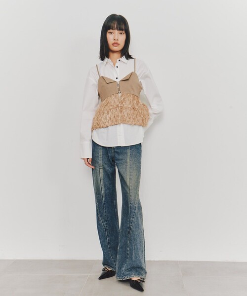 UNITED TOKYO（ユナイテッドトウキョウ）の「【残りわずか！】カットジャガードペプラムビスチェ（その他トップス・レディース・ネイビー/ベージュ・FREE）」の14枚目の写真