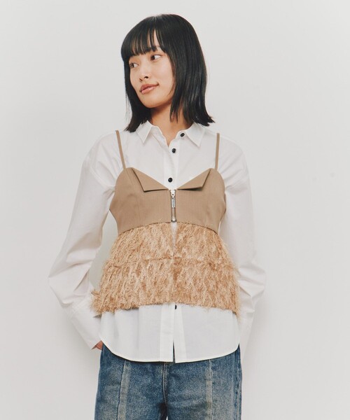 UNITED TOKYO（ユナイテッドトウキョウ）の「【残りわずか！】カットジャガードペプラムビスチェ（その他トップス・レディース・ネイビー/ベージュ・FREE）」の13枚目の写真