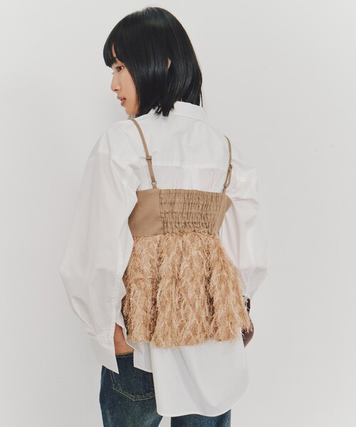 UNITED TOKYO（ユナイテッドトウキョウ）の「【残りわずか！】カットジャガードペプラムビスチェ（その他トップス・レディース・ネイビー/ベージュ・FREE）」の12枚目の写真