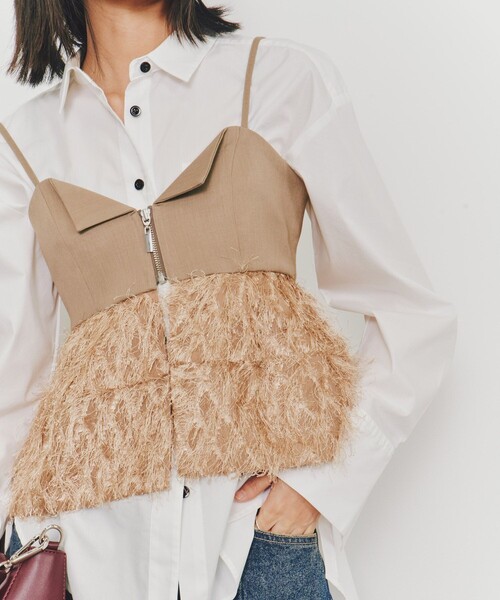 UNITED TOKYO（ユナイテッドトウキョウ）の「【残りわずか！】カットジャガードペプラムビスチェ（その他トップス・レディース・ネイビー/ベージュ・FREE）」の11枚目の写真