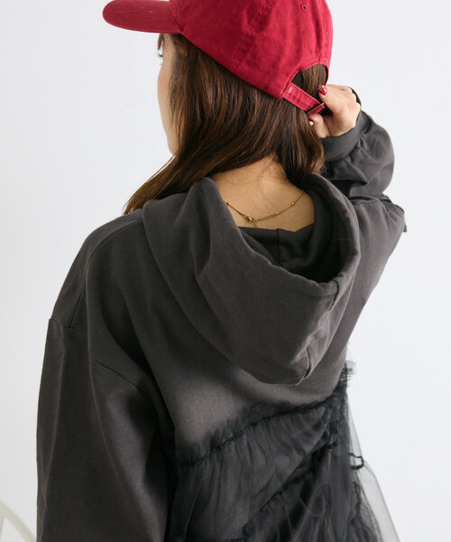 w closet(ダブルクローゼット)の「チュールティアード裏毛チュニック(Tシャツ/カットソー・レディース・グレー/チャコールグレー・FREE)」の22枚目の写真