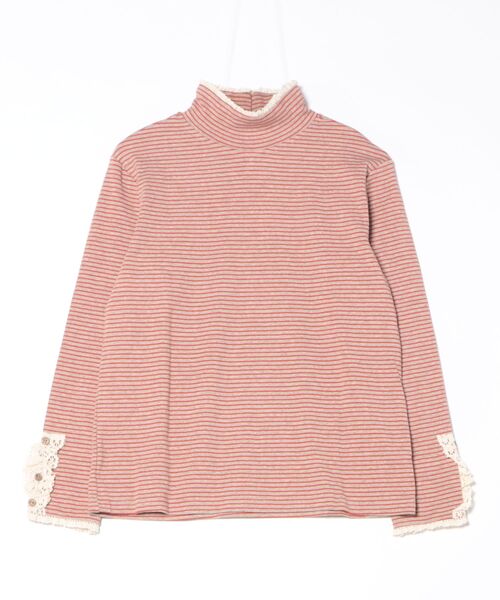 aimoha（アイモハ）の「ボーダーデザインフリルタートルネックトップス（Tシャツ/カットソー・レディース・ブラック/ベージュ/レッド・FREE）」の19枚目の写真