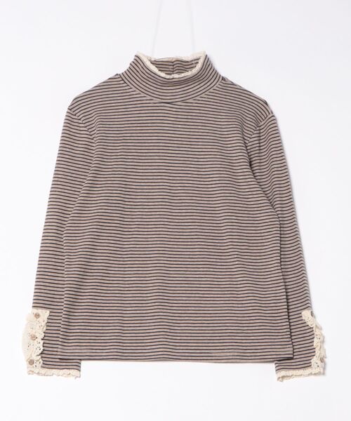 aimoha（アイモハ）の「ボーダーデザインフリルタートルネックトップス（Tシャツ/カットソー・レディース・ブラック/ベージュ/レッド・FREE）」の20枚目の写真