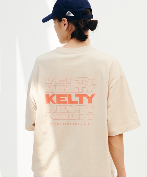 KELTY(ケルティ)の「バック タイポ ロゴ S/S ティーシャツ(Tシャツ/カットソー・レディース・ベージュ/ブラック/ネイビー/ホワイト/ヘザーグレー・L/M/S/XL)」の4枚目の写真