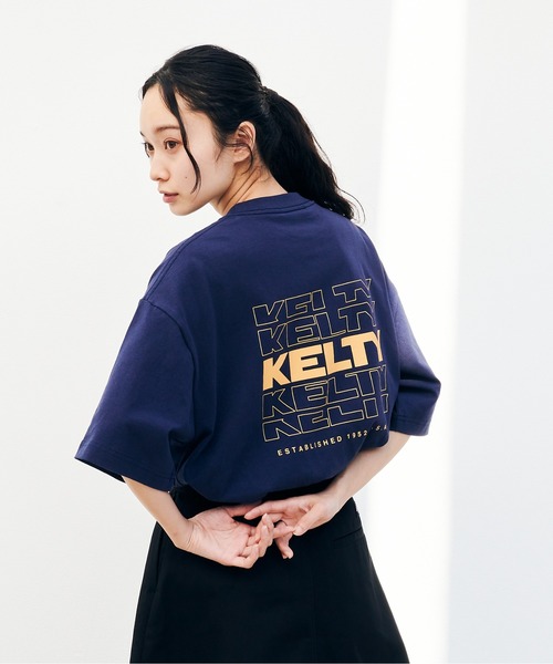 KELTY(ケルティ)の「バック タイポ ロゴ S/S ティーシャツ(Tシャツ/カットソー・レディース・ベージュ/ブラック/ネイビー/ホワイト/ヘザーグレー・L/M/S/XL)」の5枚目の写真