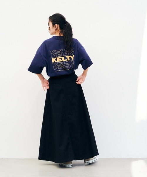 KELTY(ケルティ)の「バック タイポ ロゴ S/S ティーシャツ(Tシャツ/カットソー・レディース・ベージュ/ブラック/ネイビー/ホワイト/ヘザーグレー・L/M/S/XL)」の14枚目の写真