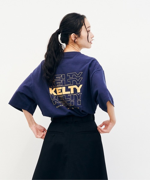 KELTY(ケルティ)の「バック タイポ ロゴ S/S ティーシャツ(Tシャツ/カットソー・レディース・ベージュ/ブラック/ネイビー/ホワイト/ヘザーグレー・L/M/S/XL)」の15枚目の写真