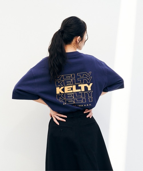 KELTY(ケルティ)の「バック タイポ ロゴ S/S ティーシャツ(Tシャツ/カットソー・レディース・ベージュ/ブラック/ネイビー/ホワイト/ヘザーグレー・L/M/S/XL)」の16枚目の写真