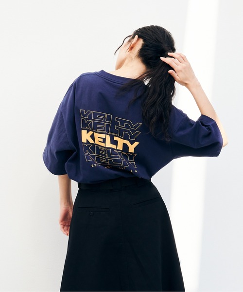 KELTY(ケルティ)の「バック タイポ ロゴ S/S ティーシャツ(Tシャツ/カットソー・レディース・ベージュ/ブラック/ネイビー/ホワイト/ヘザーグレー・L/M/S/XL)」の17枚目の写真