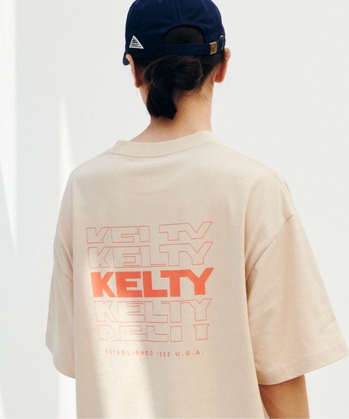 KELTY(ケルティ)の「バック タイポ ロゴ S/S ティーシャツ(Tシャツ/カットソー・レディース・ベージュ/ブラック/ネイビー/ホワイト/ヘザーグレー・L/M/S/XL)」の18枚目の写真
