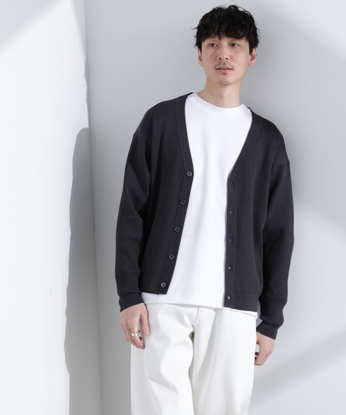 NANO universe(ナノユニバース)の「CICAドライタッチ リブカーディガン(カーディガン/ボレロ・メンズ・ブラウン/チャコール/グレー系その他4・S/M/L)」の2枚目の写真