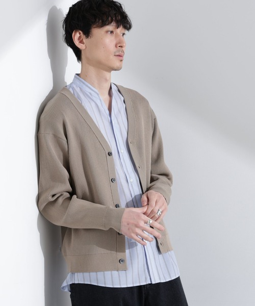 NANO universe(ナノユニバース)の「CICAドライタッチ リブカーディガン(カーディガン/ボレロ・メンズ・ブラウン/チャコール/グレー系その他4・S/M/L)」の3枚目の写真
