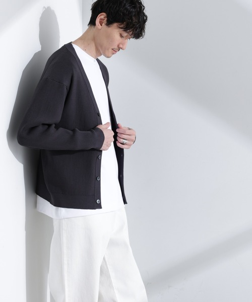 NANO universe(ナノユニバース)の「CICAドライタッチ リブカーディガン(カーディガン/ボレロ・メンズ・ブラウン/チャコール/グレー系その他4・S/M/L)」の13枚目の写真