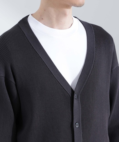 NANO universe(ナノユニバース)の「CICAドライタッチ リブカーディガン(カーディガン/ボレロ・メンズ・ブラウン/チャコール/グレー系その他4・S/M/L)」の8枚目の写真