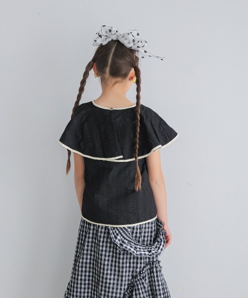unica(ユニカ)の「ウェーブラインピックカラーブラウス(シャツ/ブラウス・キッズ・ブラック/レッド/グリーン・S/XL/M/L)」の5枚目の写真