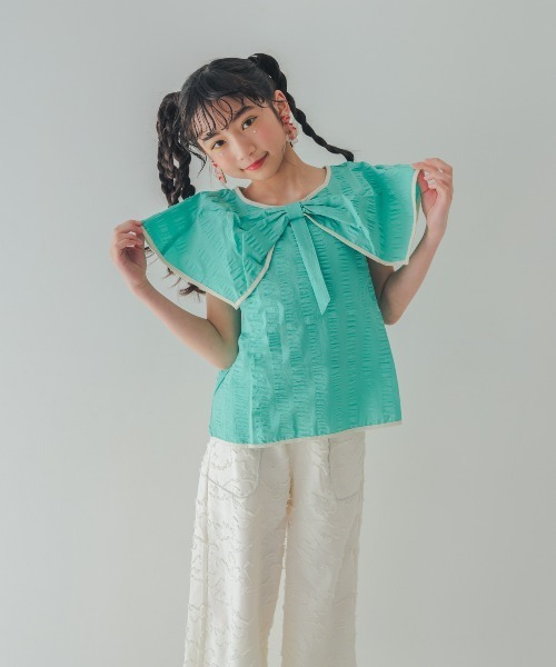 unica(ユニカ)の「ウェーブラインピックカラーブラウス(シャツ/ブラウス・キッズ・ブラック/レッド/グリーン・S/XL/M/L)」の15枚目の写真