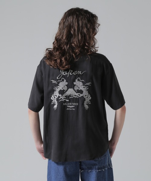 【美品】 AVIREX スーベニアシャツ 龍 オープンカラーシャツ 美品】 AVIREX スーベニアシャツ 龍 オープンカラーシャツ