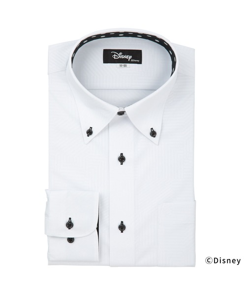 TOKYO SHIRTS(トウキョウシャツ)の「【Disney ディズニー】形態安定ノーアイロン ボタンダウン 長袖ストレッチビジネスワイシャツ(ビジネスシャツ・メンズ・ホワイト・首回り39cm-裄丈88cm/首回り41cm-裄丈90cm/首回り42cm-裄丈90cm/首回り43cm-裄丈90cm/首回り45cm-裄丈82cm/首回り45cm-裄丈86cm/首回り45cm-裄丈90cm/首回り47cm-裄丈86cm/首回り47cm-裄丈90cm)」の1枚目の写真