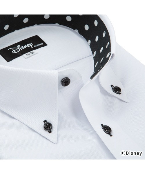 TOKYO SHIRTS(トウキョウシャツ)の「【Disney ディズニー】形態安定ノーアイロン ボタンダウン 長袖ストレッチビジネスワイシャツ(ビジネスシャツ・メンズ・ホワイト・首回り39cm-裄丈88cm/首回り41cm-裄丈90cm/首回り42cm-裄丈90cm/首回り43cm-裄丈90cm/首回り45cm-裄丈82cm/首回り45cm-裄丈86cm/首回り45cm-裄丈90cm/首回り47cm-裄丈86cm/首回り47cm-裄丈90cm)」の2枚目の写真