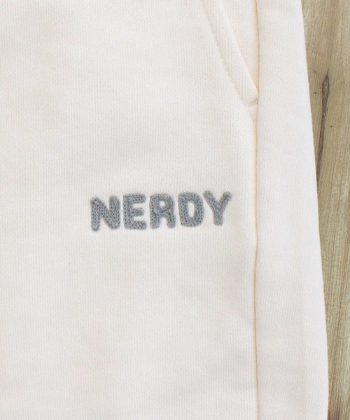 NERDY(ノルディ)の「NERDY ステッチロゴハーフパンツ STITCH LOGO HALF PANTS(スウェットパンツ・メンズ・ピンク/ブラック/クリーム・M/L)」の13枚目の写真
