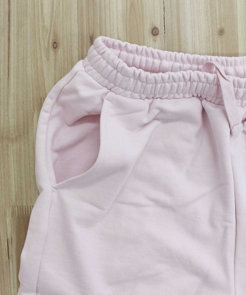 NERDY(ノルディ)の「NERDY ステッチロゴハーフパンツ STITCH LOGO HALF PANTS(スウェットパンツ・メンズ・ピンク/ブラック/クリーム・M/L)」の7枚目の写真