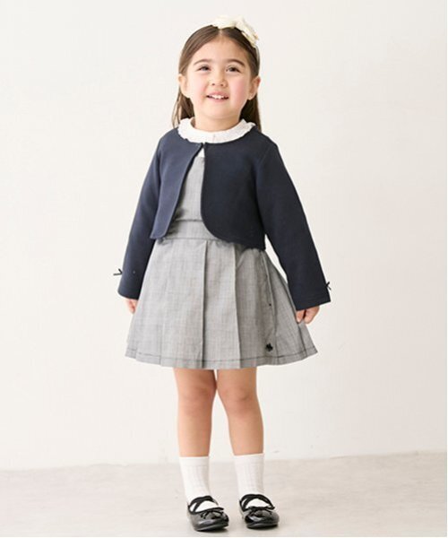 petit main（プティマイン）の「【POLO BCS】ポンチボレロ（カーディガン/ボレロ・キッズ・ネイビー/ライトベージュ・100cm/110cm/80ｃｍ/120cm/130cm/90cm）」の4枚目の写真
