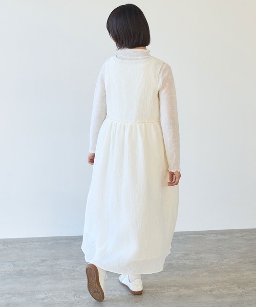 bulle de savon(ビュルデサボン)の「おはなダイヤジャカード ワンピース(ワンピース・レディース・ホワイト/ブラック・FREE)」の7枚目の写真