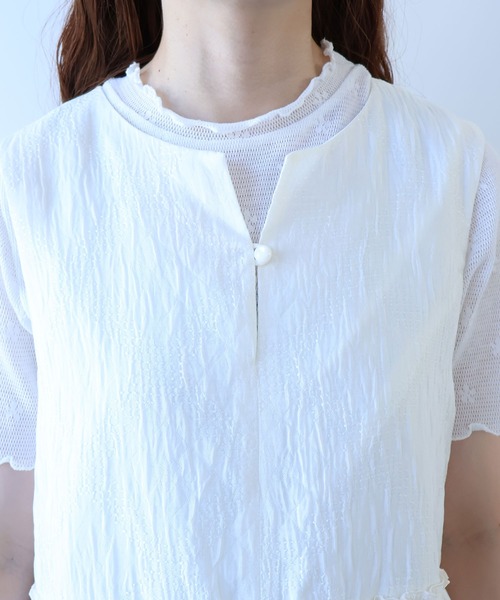 bulle de savon(ビュルデサボン)の「おはなダイヤジャカード ワンピース(ワンピース・レディース・ホワイト/ブラック・FREE)」の13枚目の写真