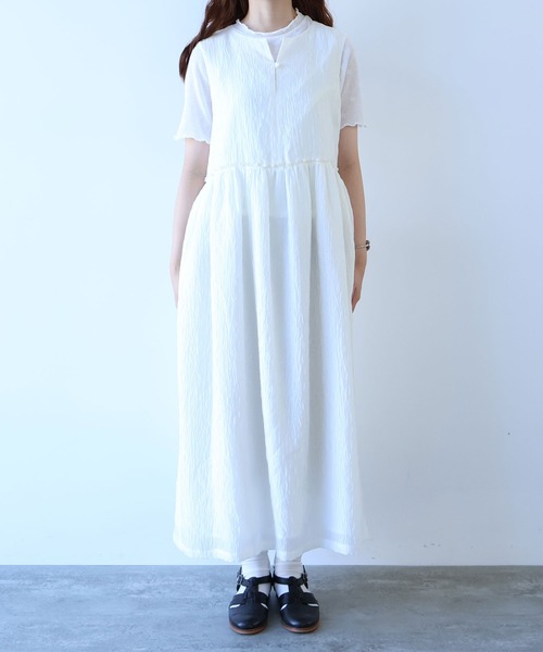 bulle de savon(ビュルデサボン)の「おはなダイヤジャカード ワンピース(ワンピース・レディース・ホワイト/ブラック・FREE)」の16枚目の写真