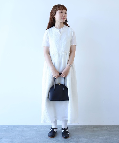 bulle de savon(ビュルデサボン)の「おはなダイヤジャカード ワンピース(ワンピース・レディース・ホワイト/ブラック・FREE)」の22枚目の写真