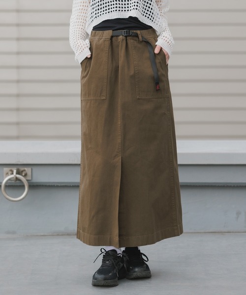 Gramicci（グラミチ）の「Gramicci/グラミチ LONG BAKER SKIRT スカート 2026年春夏春服 夏服（スカート・レディース・ベージュ/ネイビー/ライトカーキ/ブラック/オリーブ/アイボリー/グリーン・S/M/L）」の6枚目の写真