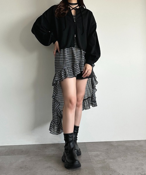 apres jour mignon(アプレジュールミニョン)の「WZIP袖ボリュームニット(ニット/セーター・レディース・アイボリー/ピンク/ブラック・フリー/X-LARGE)」の7枚目の写真