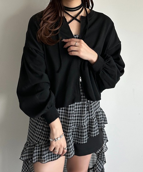 apres jour mignon(アプレジュールミニョン)の「WZIP袖ボリュームニット(ニット/セーター・レディース・アイボリー/ピンク/ブラック・フリー/X-LARGE)」の13枚目の写真