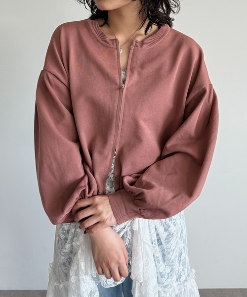 apres jour mignon(アプレジュールミニョン)の「WZIP袖ボリュームニット(ニット/セーター・レディース・アイボリー/ピンク/ブラック・フリー/X-LARGE)」の8枚目の写真