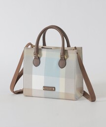 BLUE LABEL CRESTBRIDGE（ブルーレーベルクレストブリッジ）の「クレストブリッジチェックキャンバススクエアミニトート（ハンドバッグ）」