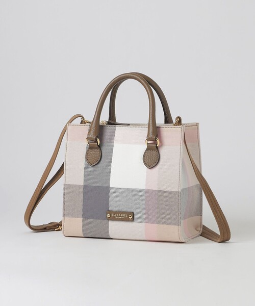BLUE LABEL CRESTBRIDGE（ブルーレーベルクレストブリッジ）の「クレストブリッジチェックキャンバススクエアミニトート（ハンドバッグ・レディース・グリーン系その他/レッド系その他・FREE）」の2枚目の写真
