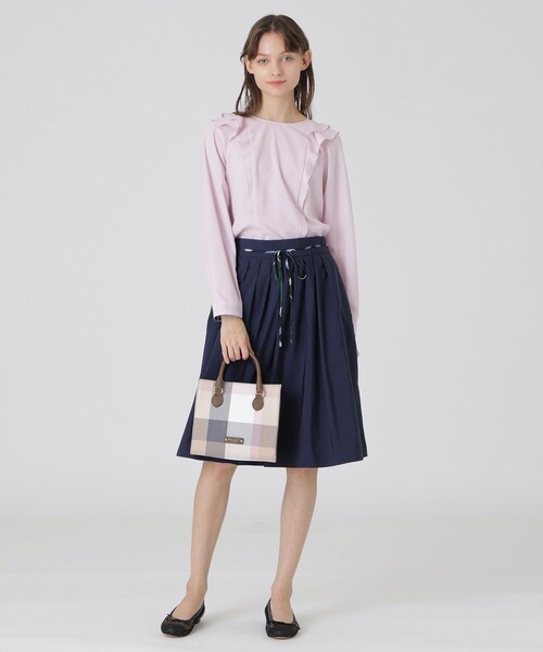 BLUE LABEL CRESTBRIDGE（ブルーレーベルクレストブリッジ）の「クレストブリッジチェックキャンバススクエアミニトート（ハンドバッグ・レディース・グリーン系その他/レッド系その他・FREE）」の4枚目の写真