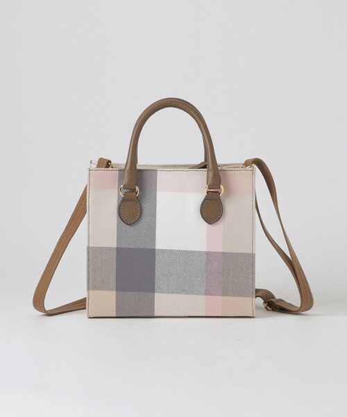 BLUE LABEL CRESTBRIDGE（ブルーレーベルクレストブリッジ）の「クレストブリッジチェックキャンバススクエアミニトート（ハンドバッグ・レディース・グリーン系その他/レッド系その他・FREE）」の6枚目の写真