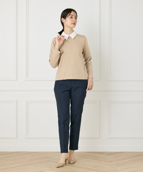 INED（イネド）の「衿付きクルーネックプルオーバー（ニット/セーター・レディース・ブラック/ベージュ・9号/11号）」の8枚目の写真