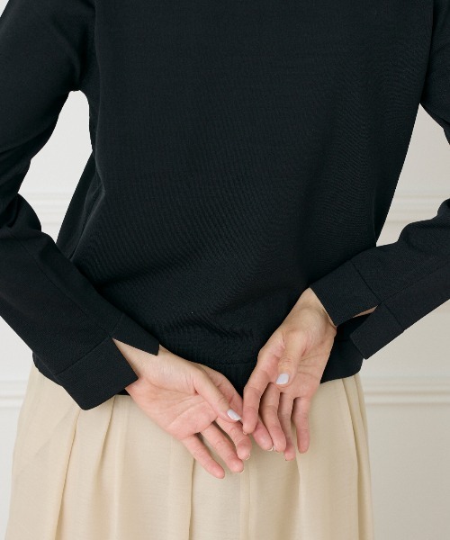 INED（イネド）の「衿付きクルーネックプルオーバー（ニット/セーター・レディース・ブラック/ベージュ・9号/11号）」の15枚目の写真