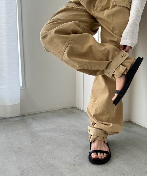 CANAL JEAN(キャナルジーン)の「Lakey Park ヘリンボーンサロペット(つなぎ/オールインワン・レディース・ベージュ・ONE SIZE)」の5枚目の写真