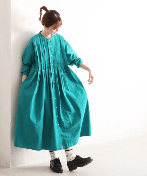 soulberry(ソウルベリー)の「ピンタックなワンピース(ワンピース・レディース・ブルーグリーン・5L/4L/3L/LL/L/M)」の8枚目の写真
