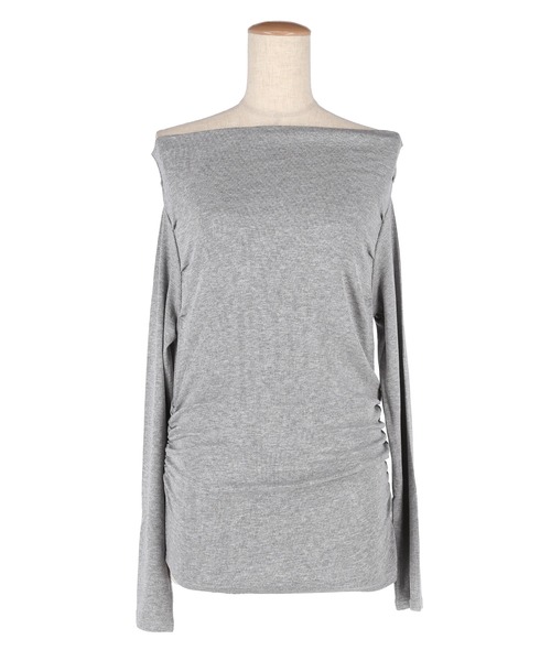 coca(coca)(コカ)の「リブオフショルダートップス(Tシャツ/カットソー・レディース・ホワイト/ベージュ/ブラック/グレー・S/L/M)」の13枚目の写真
