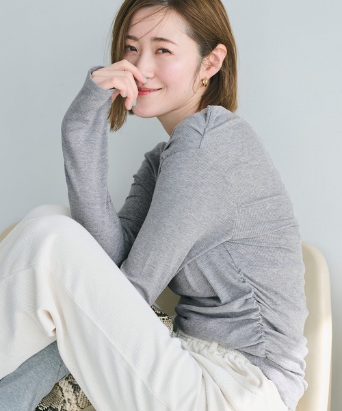 coca(coca)(コカ)の「リブオフショルダートップス(Tシャツ/カットソー・レディース・ホワイト/ベージュ/ブラック/グレー・S/L/M)」の20枚目の写真