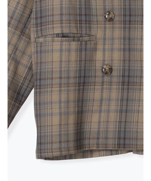 ehka sopo(エヘカソポ)の「バックリボンダブルジャケット(ノーカラージャケット・レディース・ベージュ/モカ/グレー・F)」の7枚目の写真